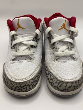 NIKE AIR JORDAN 3 RETRO TD CARDINAL RED SIZE 8C TODDLER SHOES 832033-126